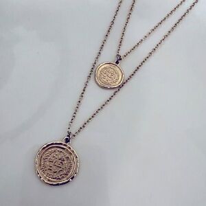 Double layer coin necklace